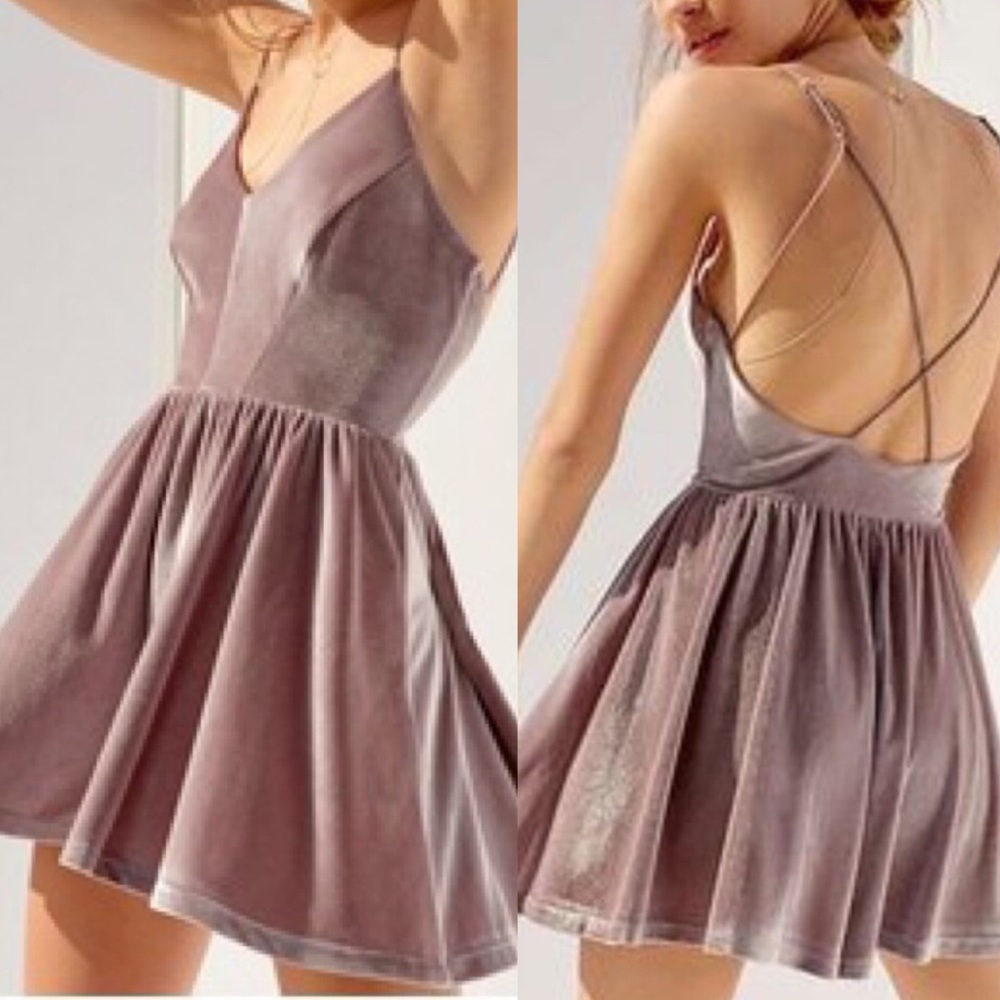 Silence + Noise velvet romper Urban Outfitters M